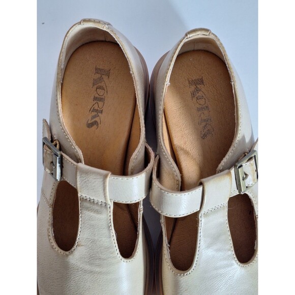 Korks Vega Platform Lugg Sole Mary Janes in Cream Sz 8M Leather Chunky Platform - Picture 12 of 14